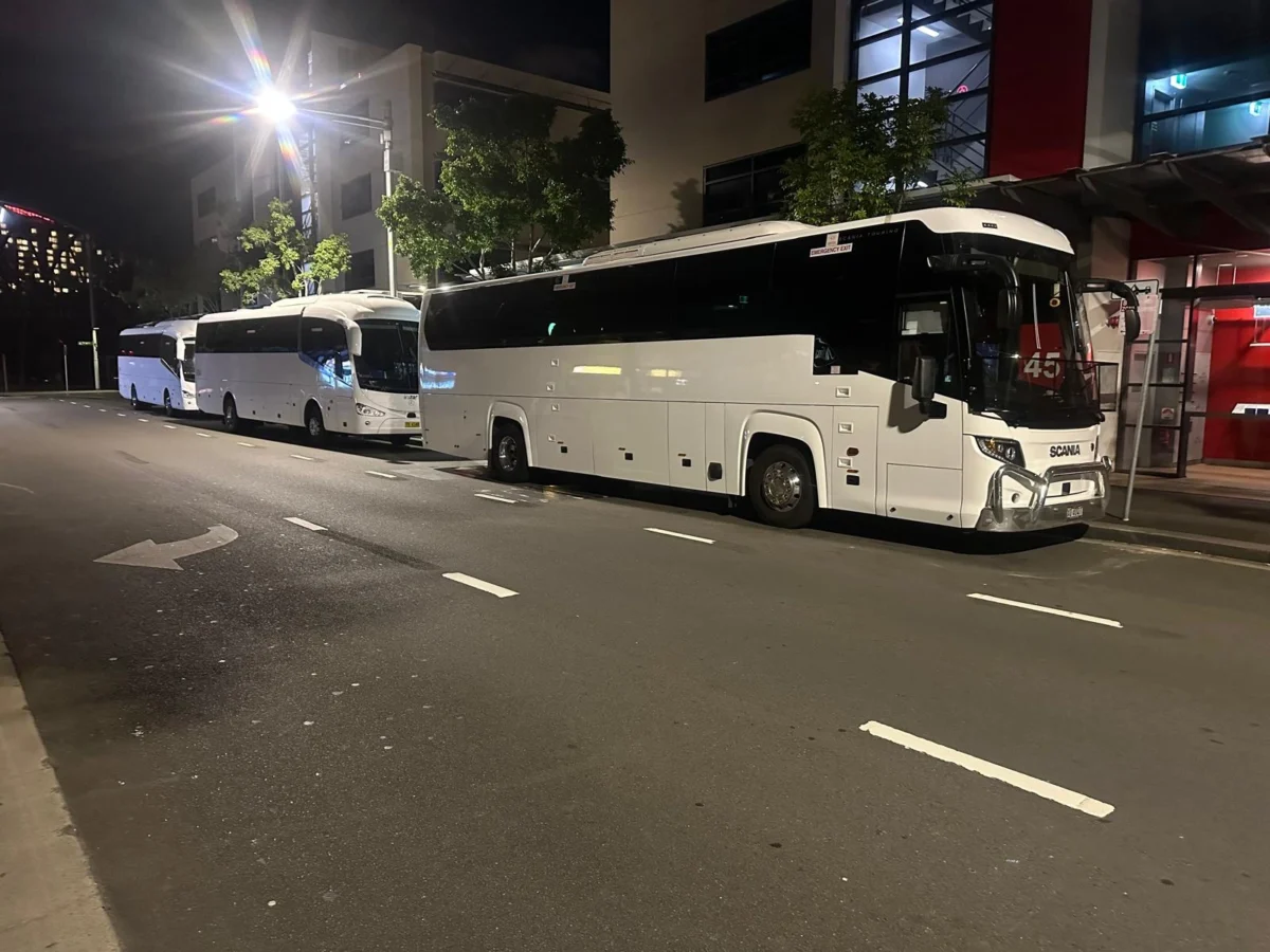A bus on a road in western Sydney