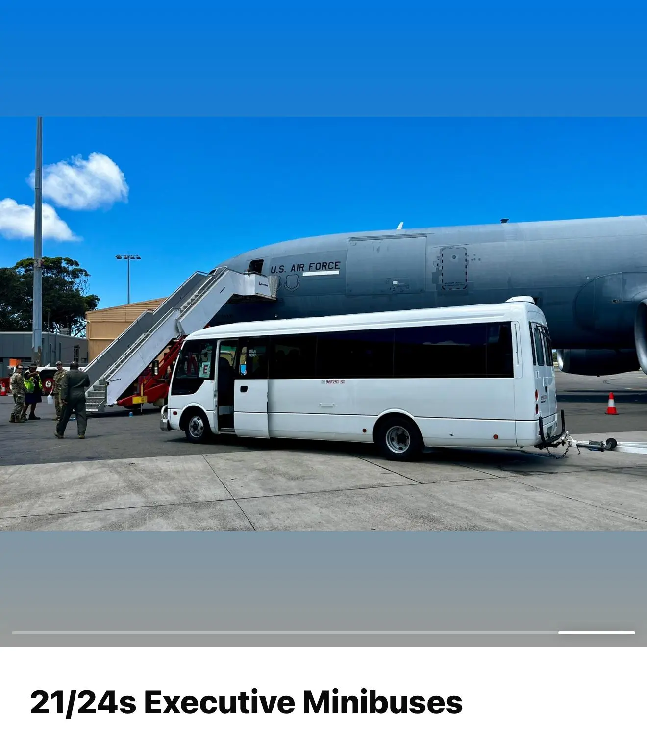 Executive minibuses parked together