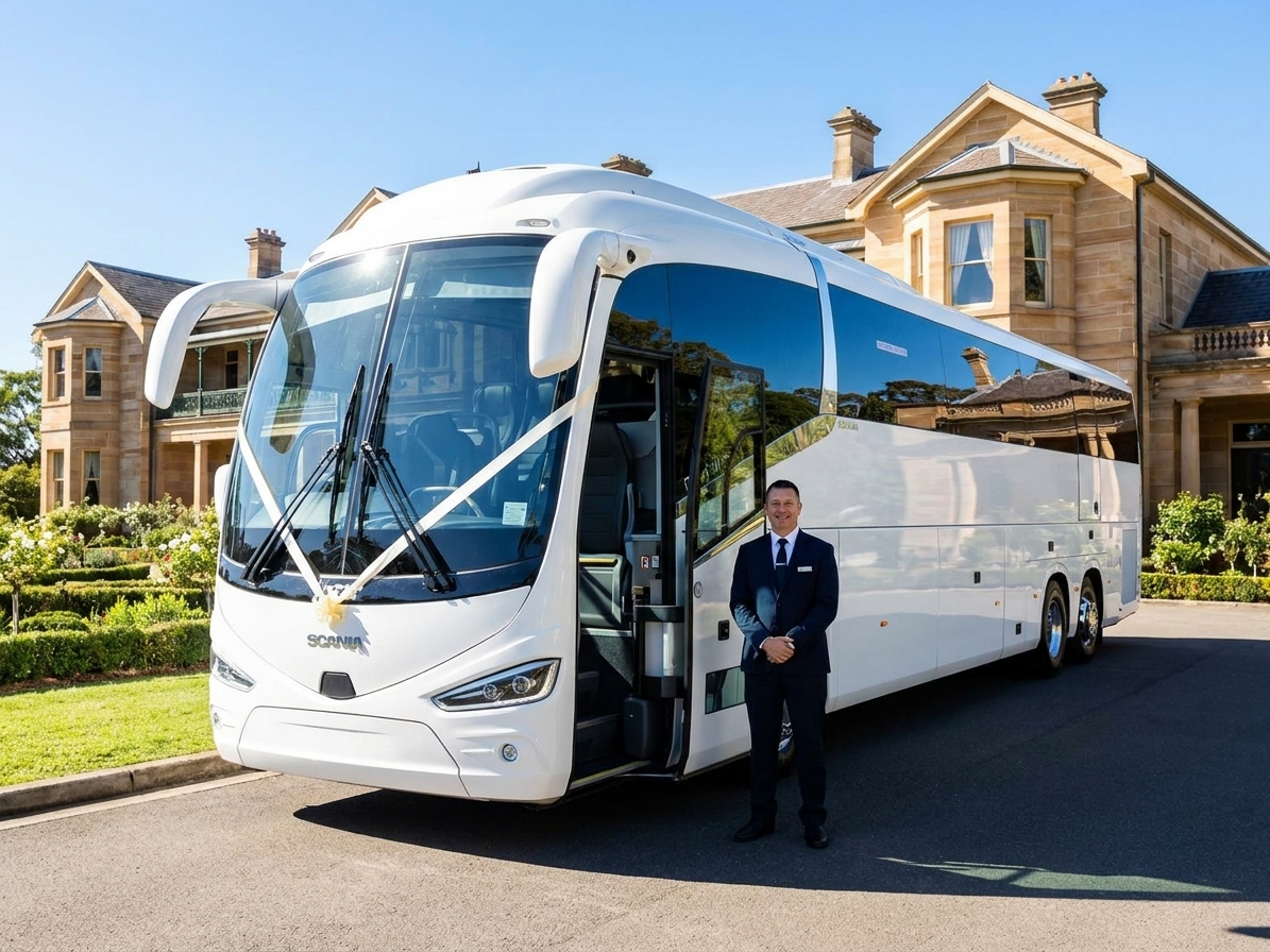 Wedding Coach Charter Sydney 2026 | Driver Included