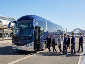 Corporate bus hire for airport transfers Sydney